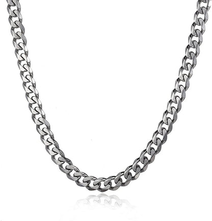 7mm Silver Cuban Neck Chain For Men